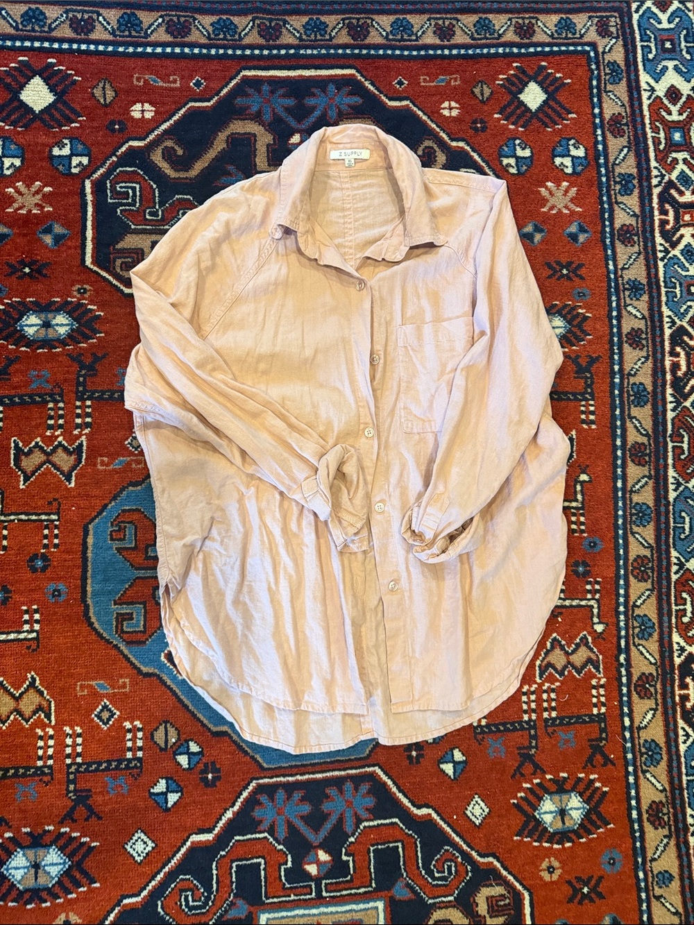 Z supply dusty pink oversized button down. Size XS. Matching shorts available